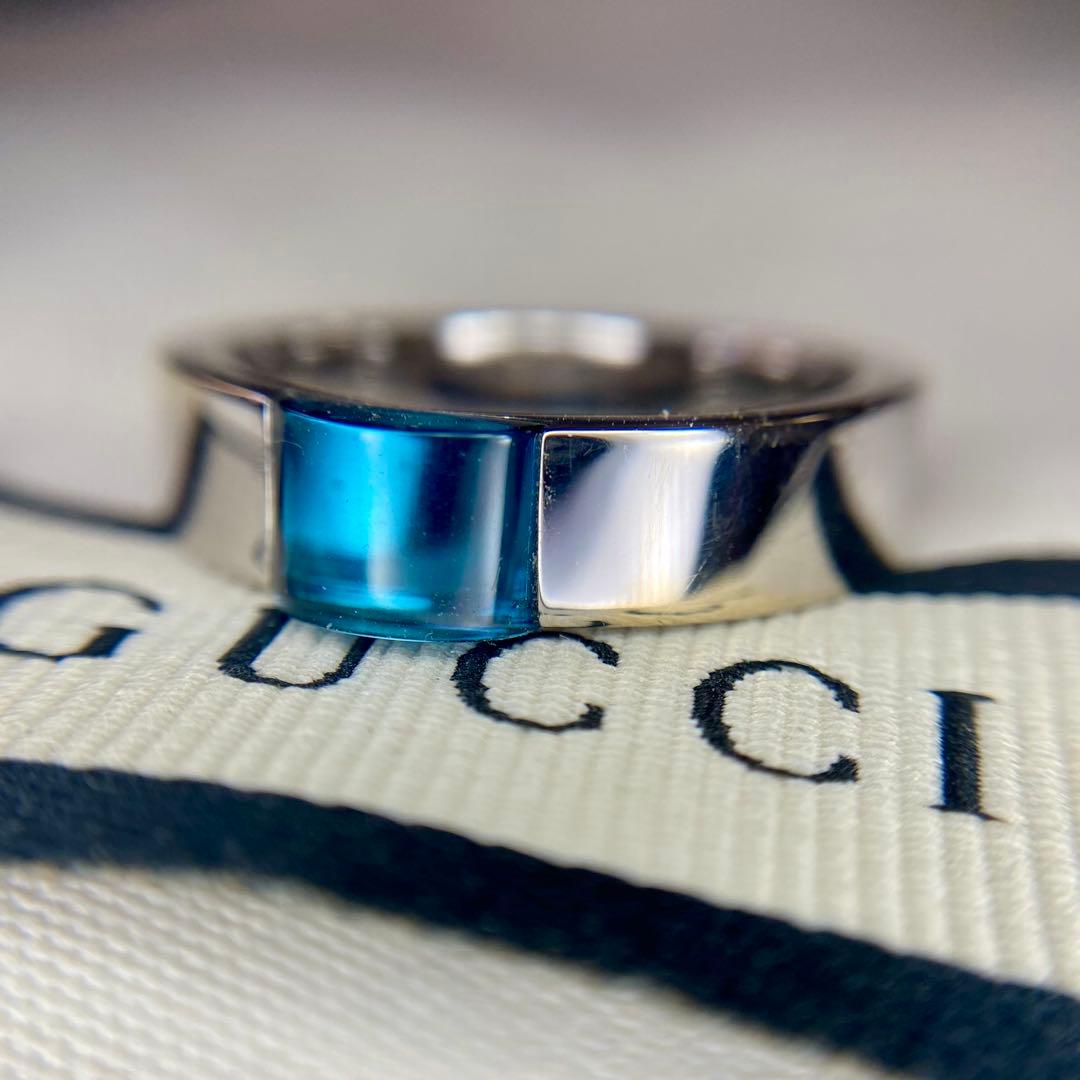 グッチ GUCCI ブルートパーズ リング K18WG 約8.0g