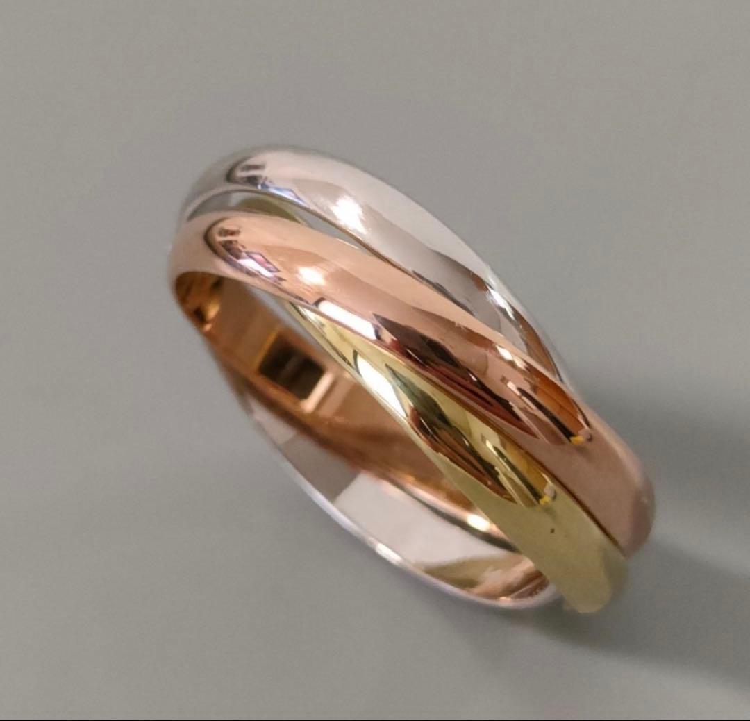 18金 K18 レディース トリニティリング 5.1ｇ 12～13号