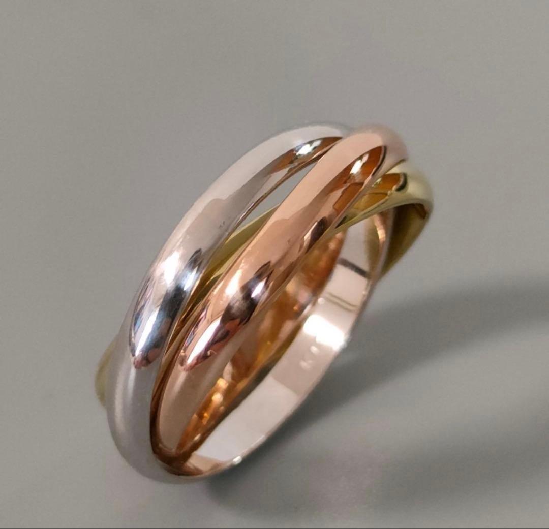 18金 K18 レディース トリニティリング 5.1ｇ 12～13号