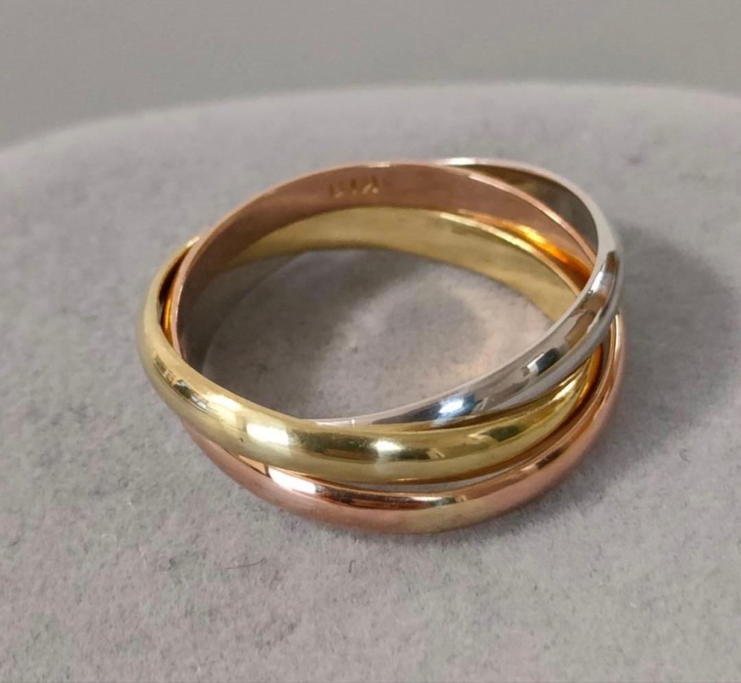 18金 K18 レディース トリニティリング 5.1ｇ 12～13号