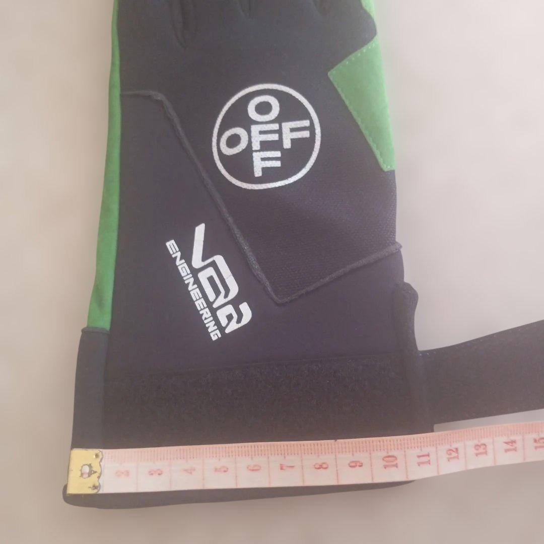 【極・レア品】オフホワイト メンズ 手袋 ブラック×グリーン Gloves