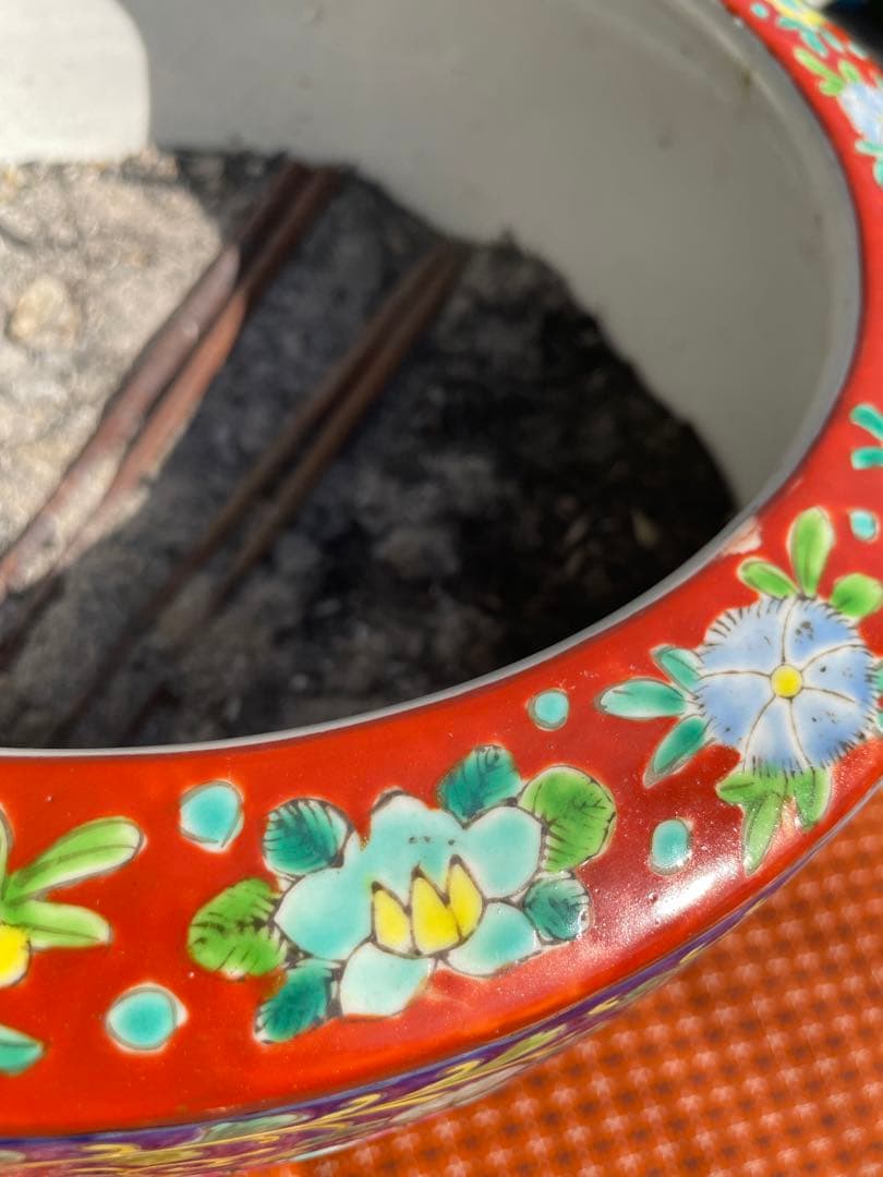 錦手　伊万里焼○○火鉢　※木箱入り❗️