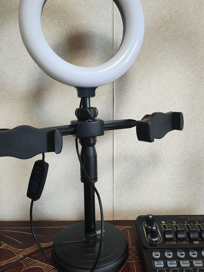 オーディオミキサー・マイク・リングライトセット 配信 ライバー