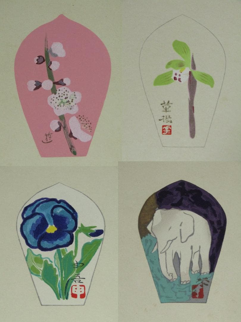 真作保証【散華　著名画家原画　徳力富吉郎　木版画　十二ヵ月　薬師寺】美品