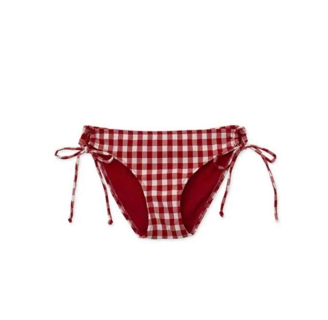 AIR SPACE カラフルチェックリングビキニ 赤 Lサイズ 上下セット