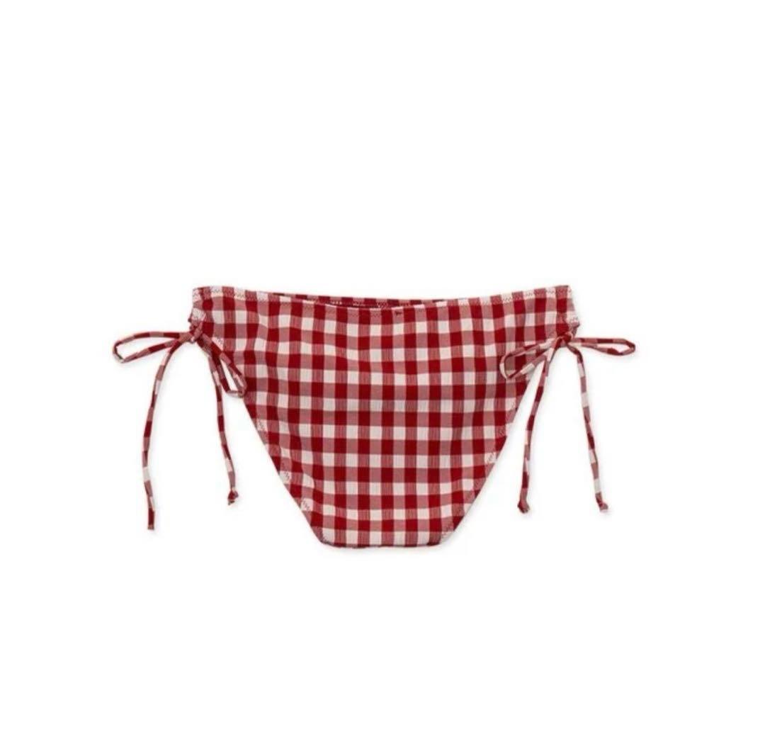AIR SPACE カラフルチェックリングビキニ 赤 Lサイズ 上下セット