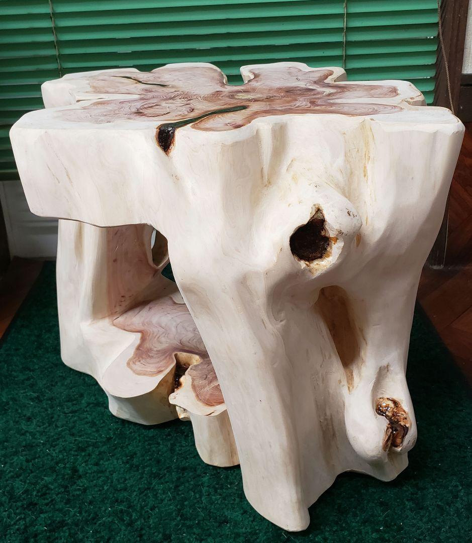 くりぬき丸太椅子　サイドテーブル