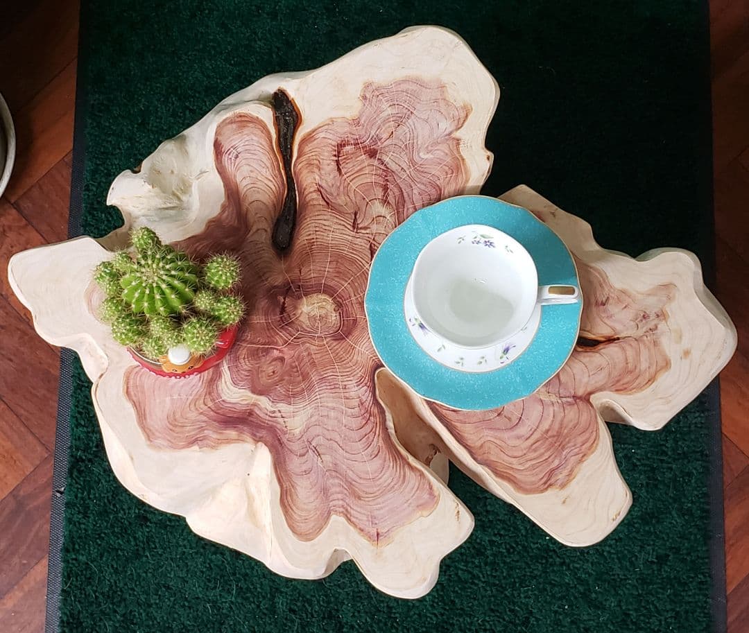 くりぬき丸太椅子　サイドテーブル