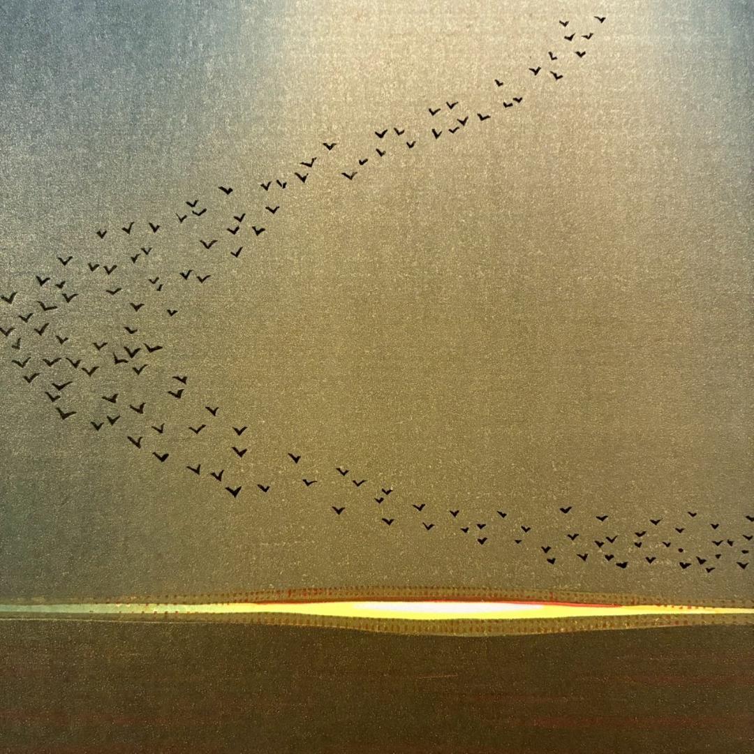 美品 牧野宗則「天啓」木版画 1999年制作 直筆サイン入り オリジナル額装