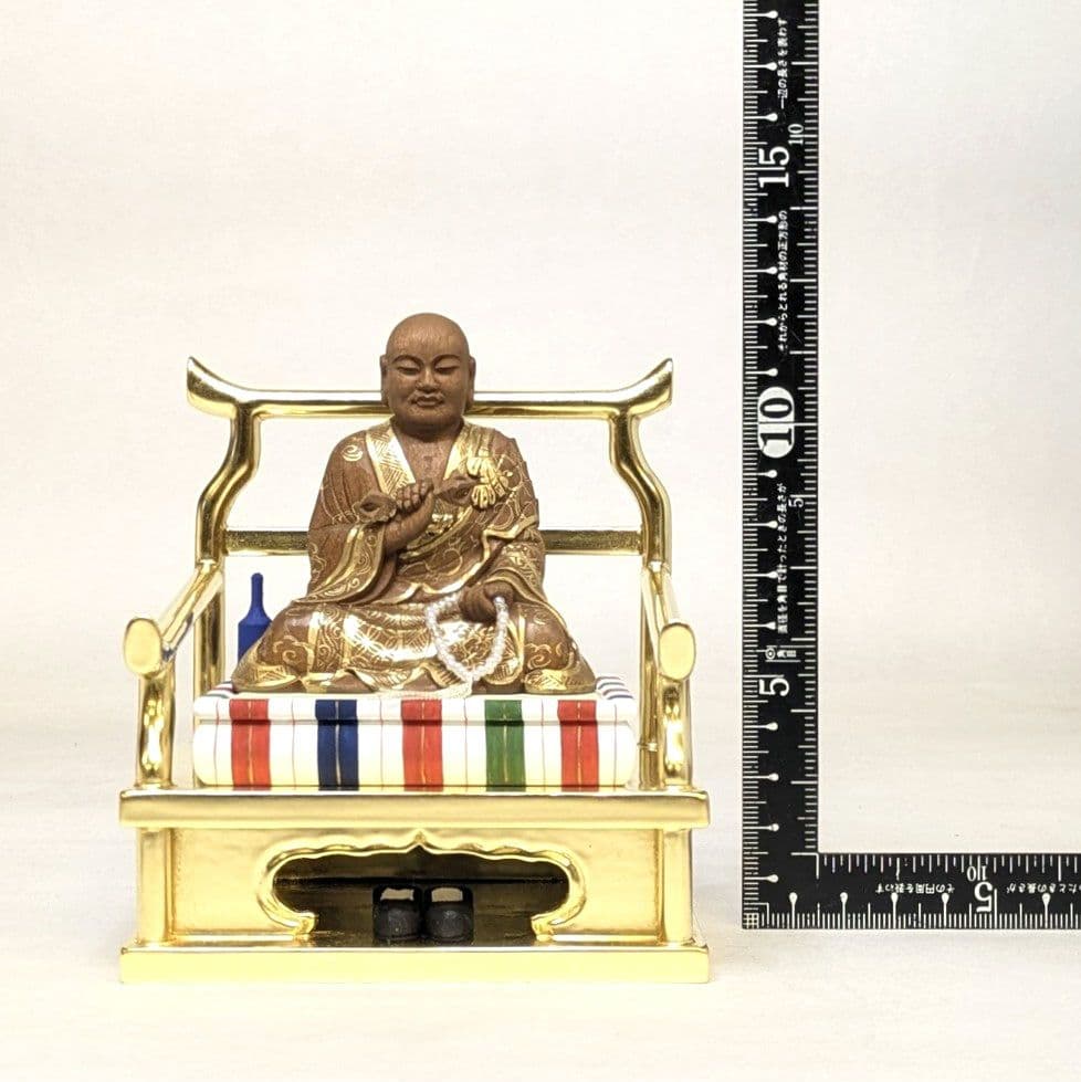 【フォロー割・新品】 弘法大師　金泥　紅檀　総高さ約12.5cm　空海