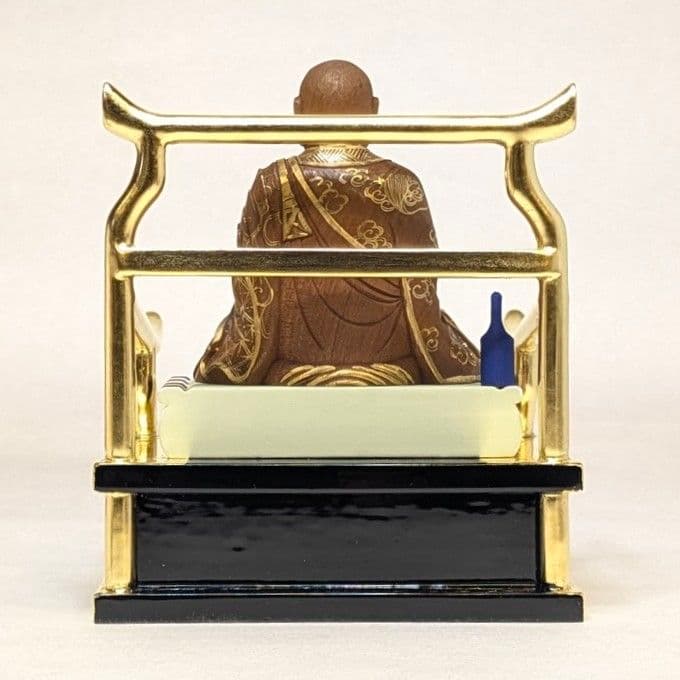 【フォロー割・新品】 弘法大師　金泥　紅檀　総高さ約12.5cm　空海