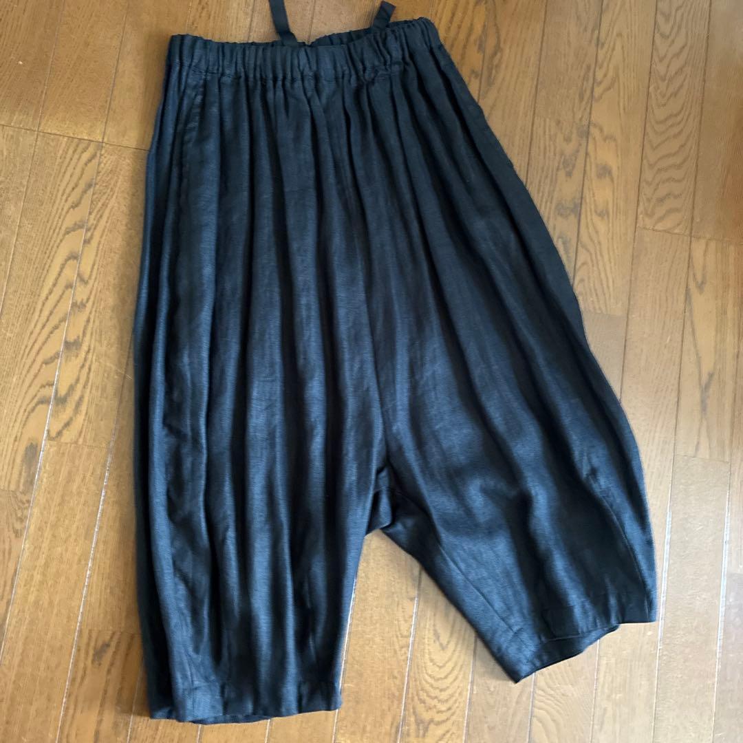 黒 サルエルパンツ ゴム入りウエスト