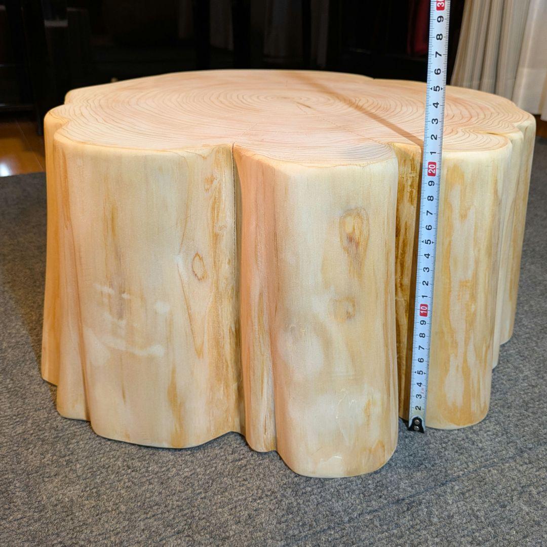 檜　切り株　丸太　椅子　スツール テーブル　高さ約21㎝