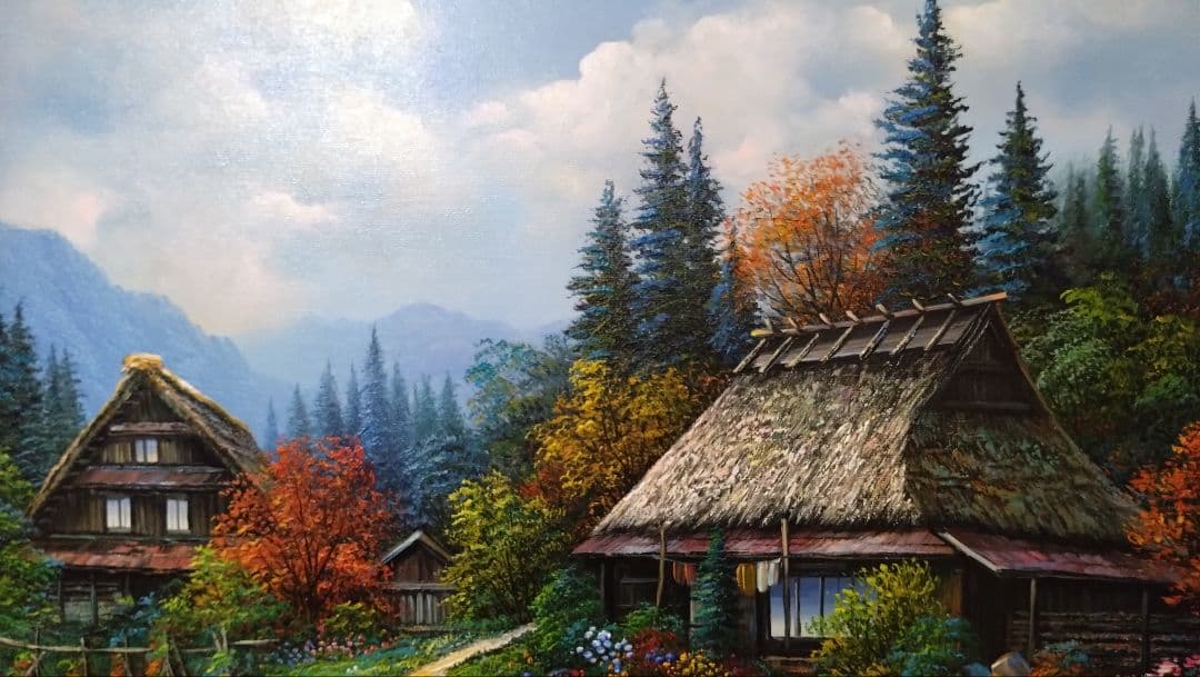 人見友紀　伝説の逃亡画家　油彩画　油絵　白川郷