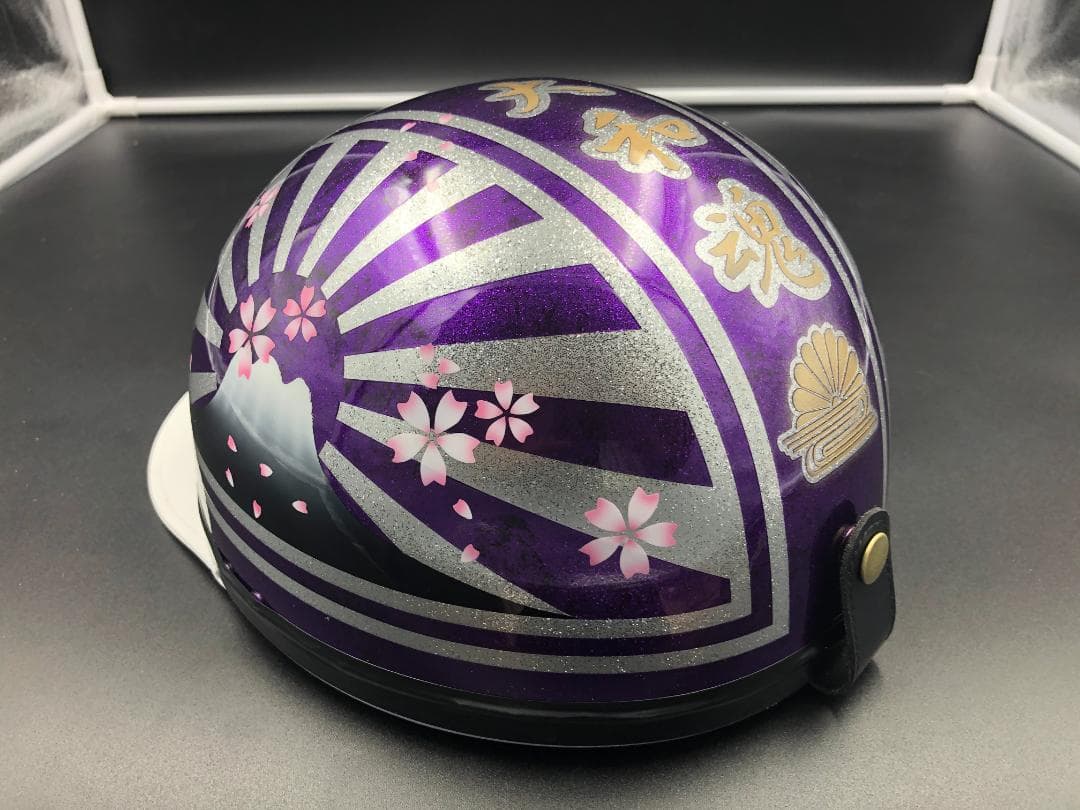 コルク半　カスタム　富士日章　三つボタン　パープルラップ　ラメ　桜　高級クリヤ