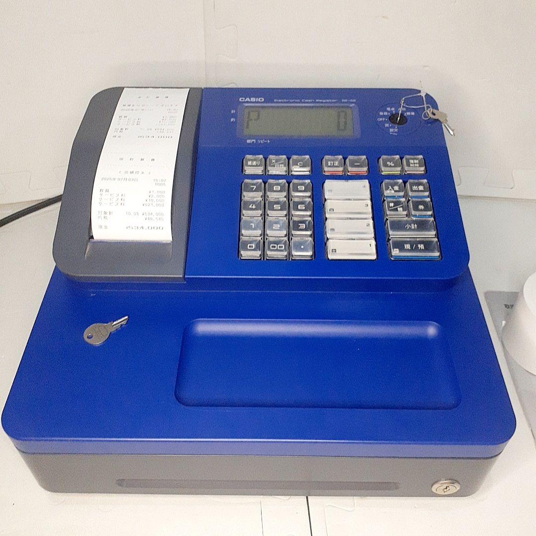 【美品】動作品　CASIO レジスター SE-G2　ブルー　取扱説明書付き