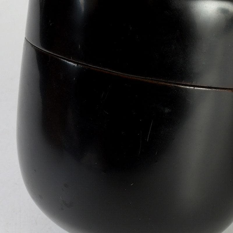 茶道具　黒漆　金蒔絵　棗　一双　書付共箱　V　9432