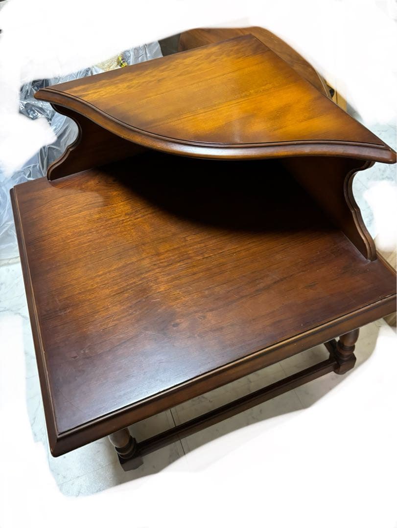 カリモク　コロニアル　コーナーテーブル　オールドカリモク　ビンテージ