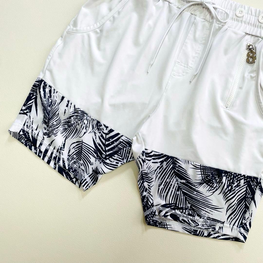 6163　6164【美品】ムータマリン　上下セット　ボタニカル　リーフ　ホワイト