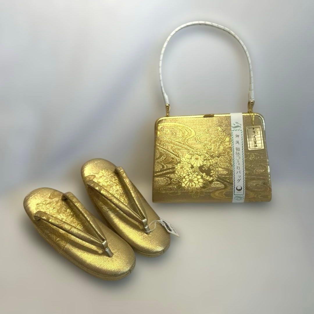 本金佐賀錦　和バッグ　草履セット売り　オリジナル　未使用品