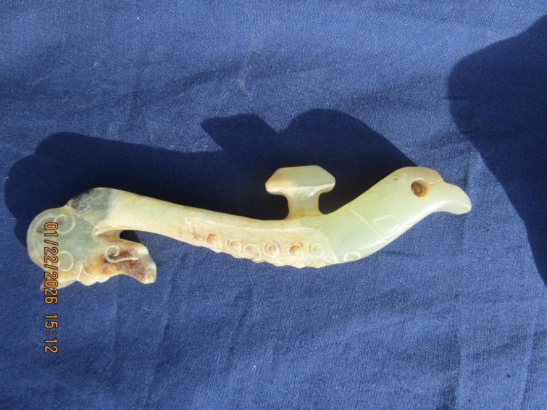 中国美術 たいこう 帯鉤帯締め 玉　石細工　彫り物　工芸品　１個