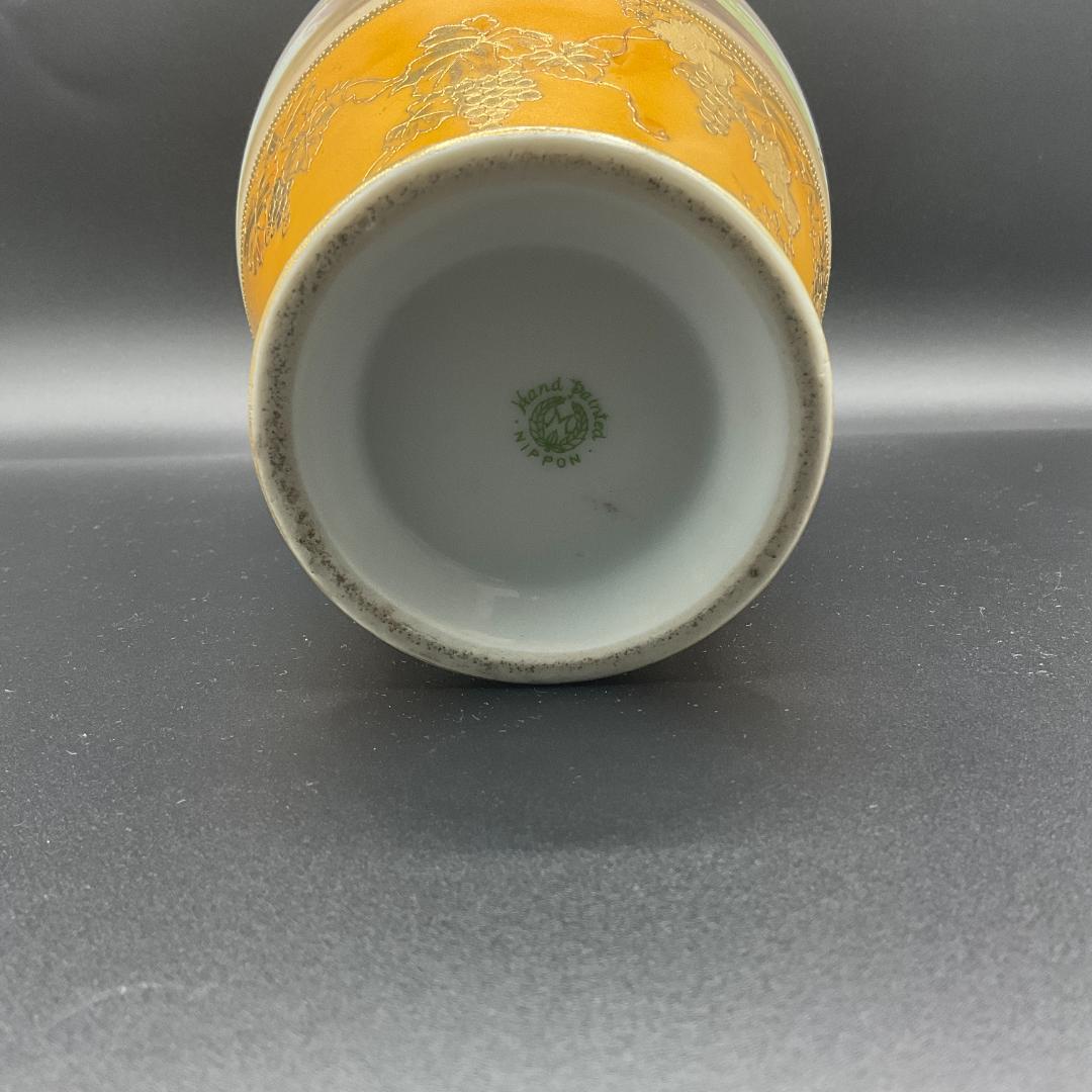 大型 オールドノリタケ 金盛 盛上 花瓶 水差し 風景 里帰り 金彩