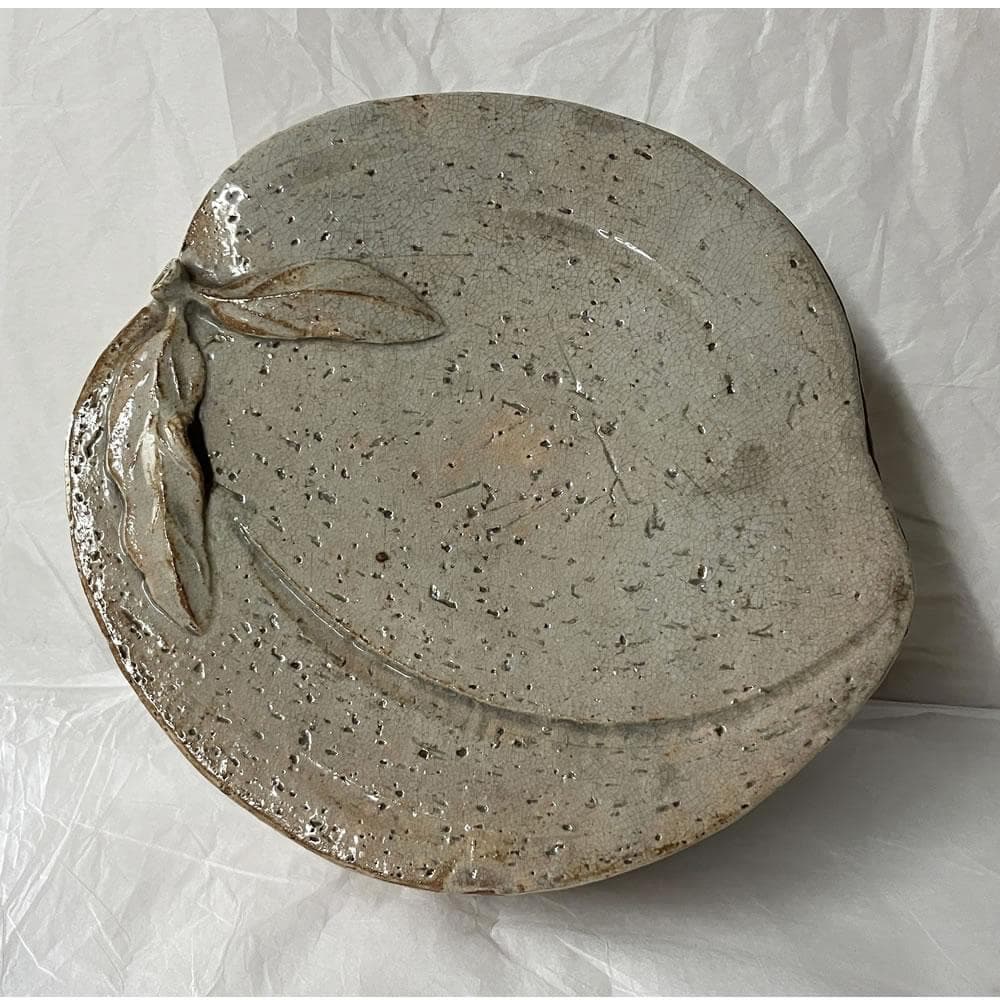 e3120 萩焼 桃形 喰籠 木箱入り 蓋物 菓子器 喰篭 茶道具