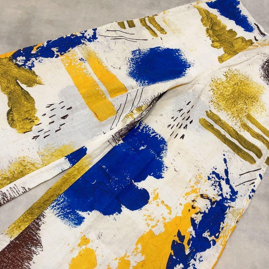 ナゴンスタンス 美品 ペイント ワイドパンツ ビッグシルエット マルチカラー