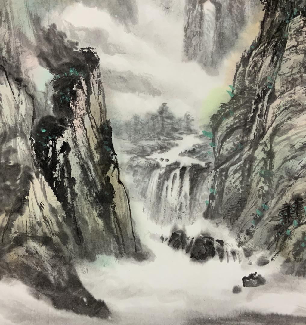 横額 掛け軸 美術品 水墨画 飾り 日本画 中国画 伝統芸術 字画 真作 ホテル