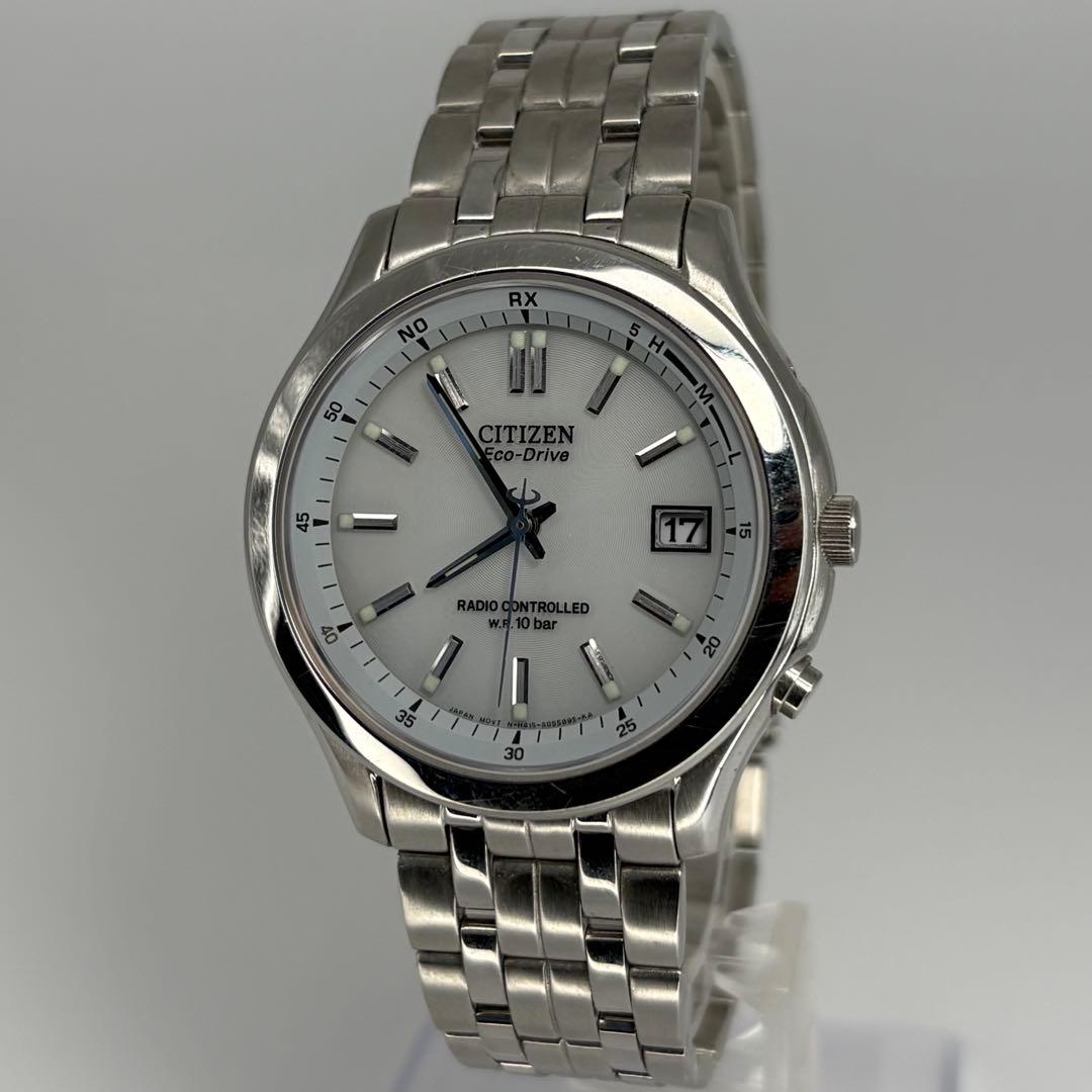 CITIZEN シチズン エコドライブ 電波時計 純正ブレス付 電池交換済