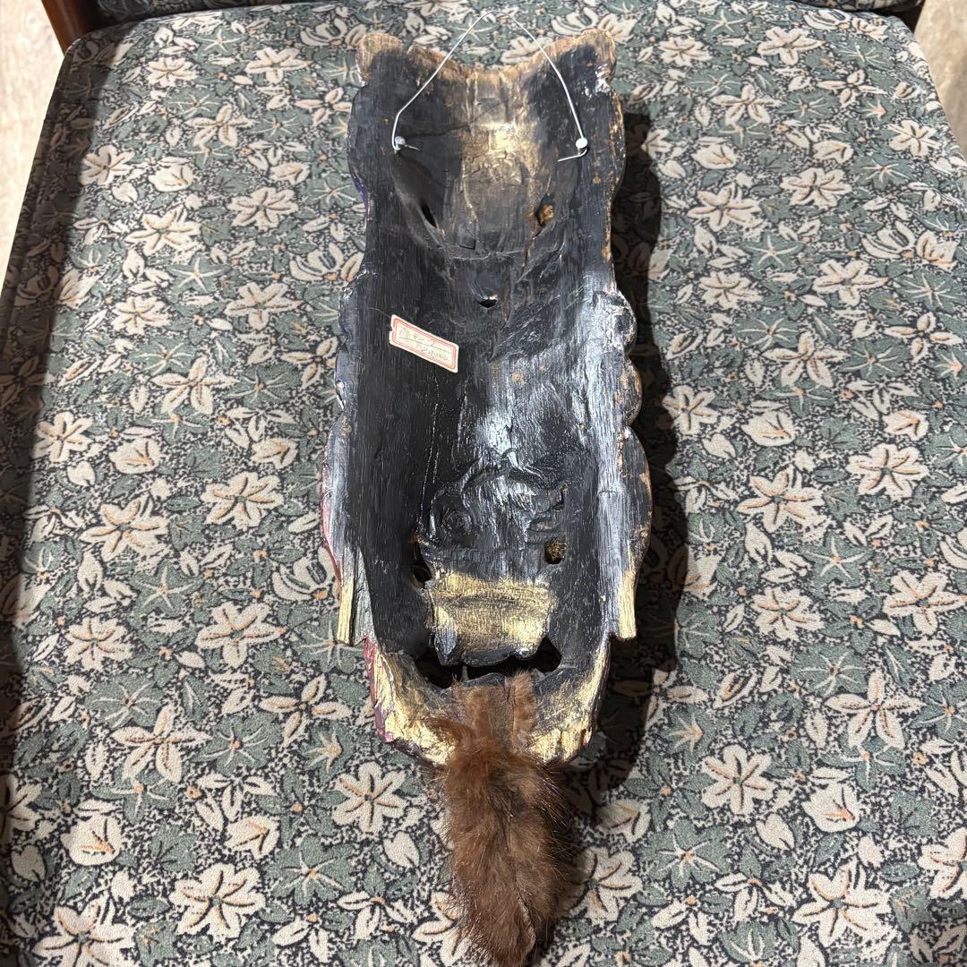 ヴィンテージ 木製仏面　2連マスク　ゴンポ　マハーカーラ　大黒天　お面