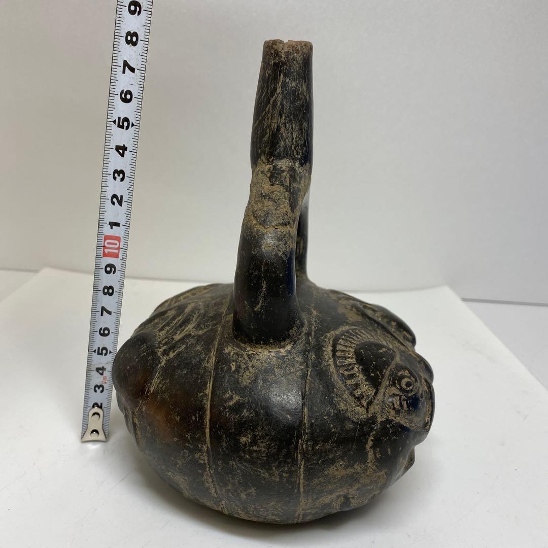 専用　紀元前　古代　インカ花入　高さ約18.2㎝　タサオ　東さ8-0107☆2F