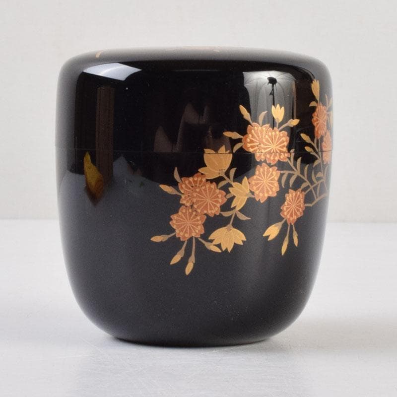 茶道具　加賀蒔絵師　中村孝也作　桜蒔絵　中棗　共箱　V　9196