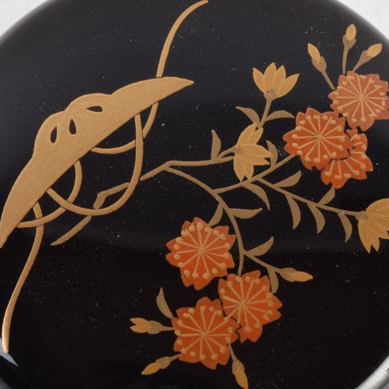 茶道具　加賀蒔絵師　中村孝也作　桜蒔絵　中棗　共箱　V　9196