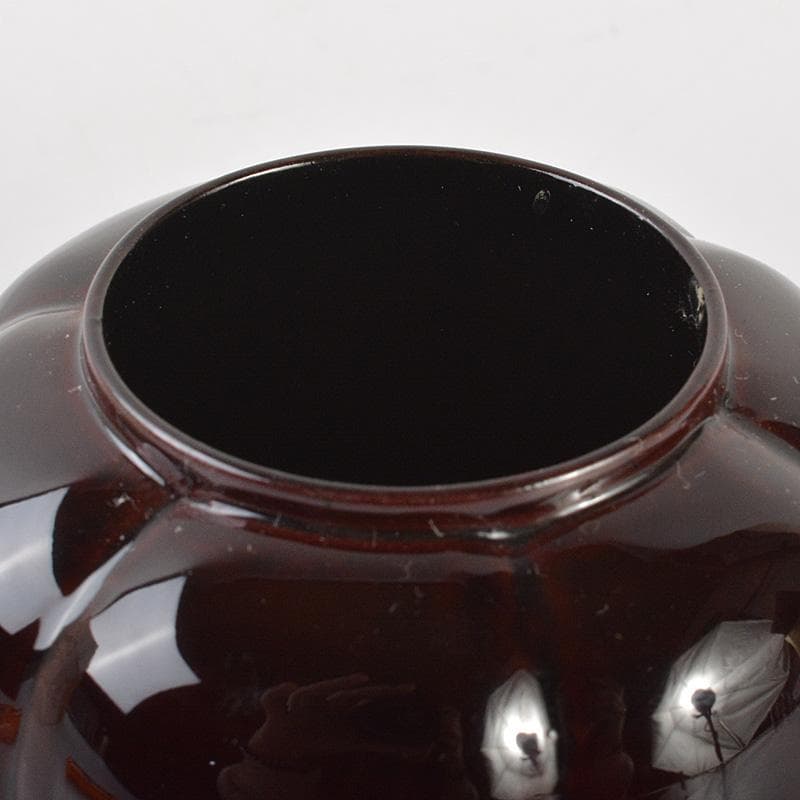 茶道具　山中塗　中村宗悦作　如心斎好写　阿吉陀茶入　共箱　V　6451