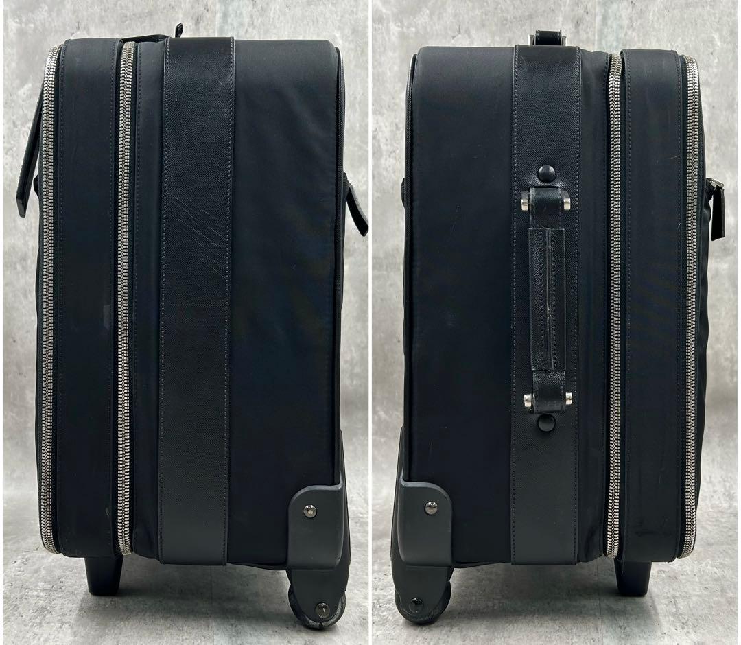 【保存袋・南京錠付】 プラダ キャリーケース 2室 スーツケース 三角ロゴ