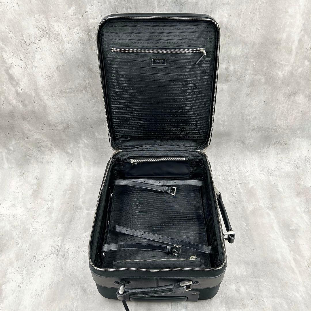 【保存袋・南京錠付】 プラダ キャリーケース 2室 スーツケース 三角ロゴ