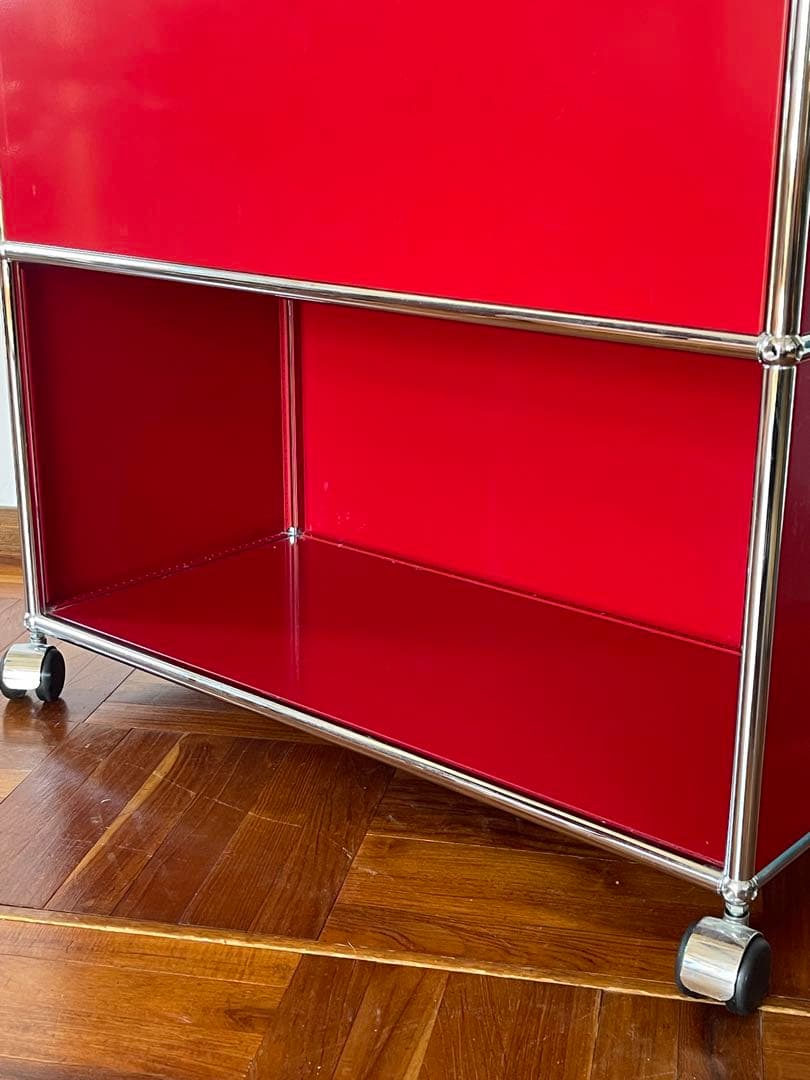 USM ハラー 1列 2段 ドロップダウンドア キャスター キャビネット