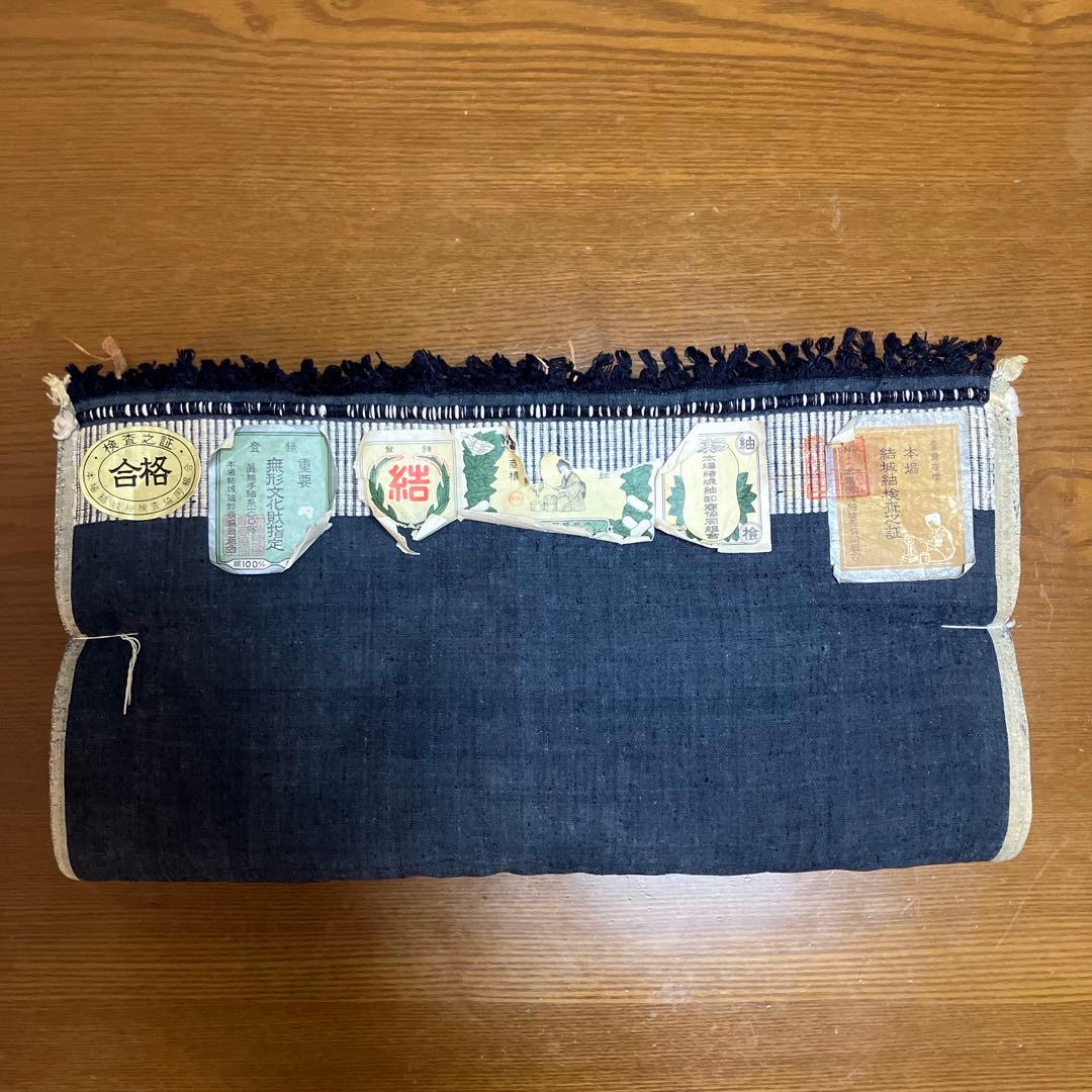 男物結城紬反物 正絹無地 絹100% 未使用品