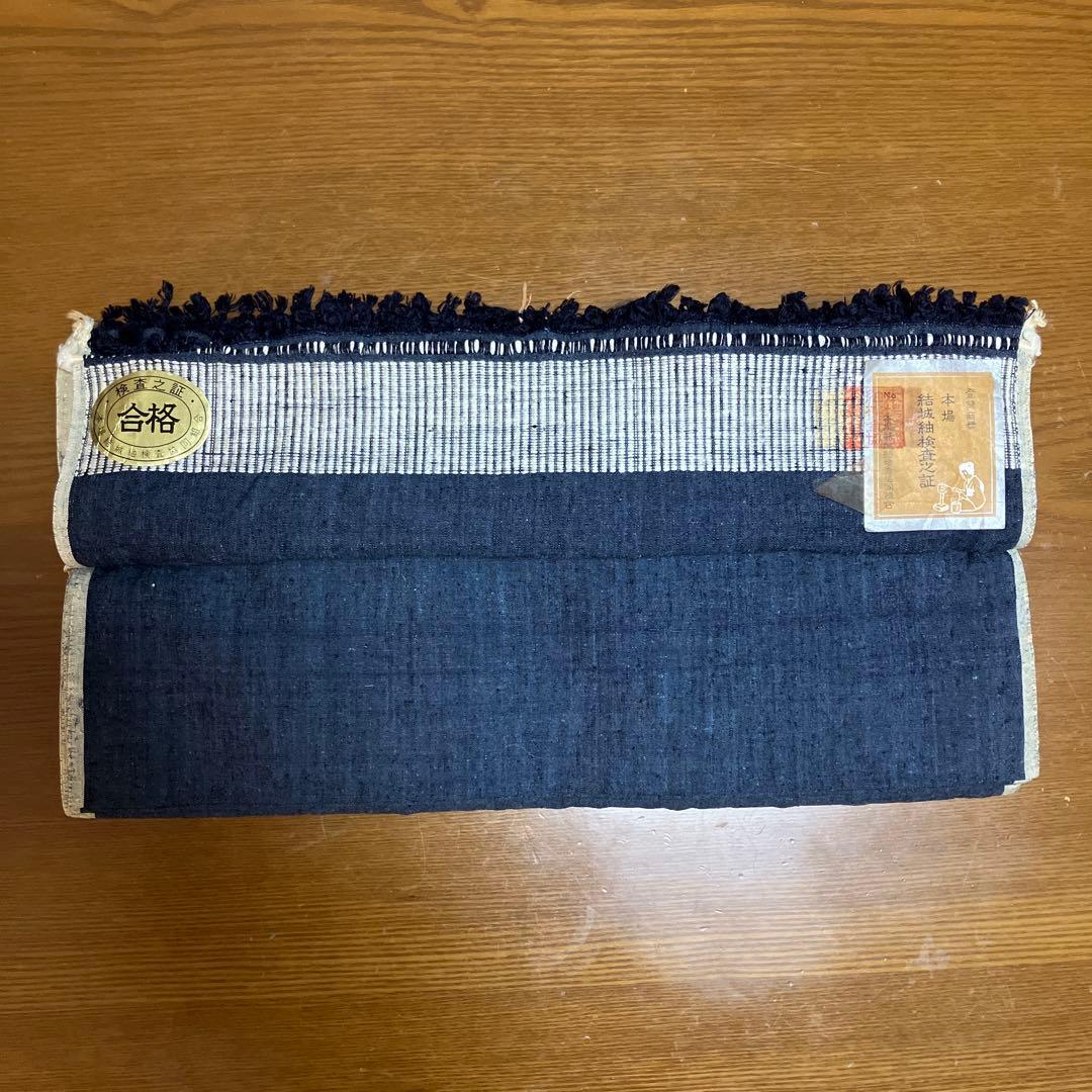 男物結城紬反物 正絹無地 絹100% 未使用品