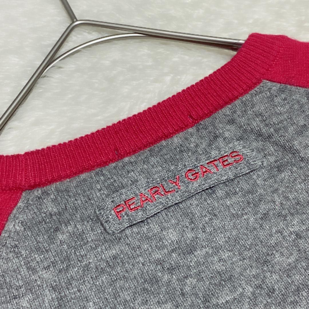 DE0002【パーリーゲイツ】ニット セーター【1】カシミヤ100％ ラグラン