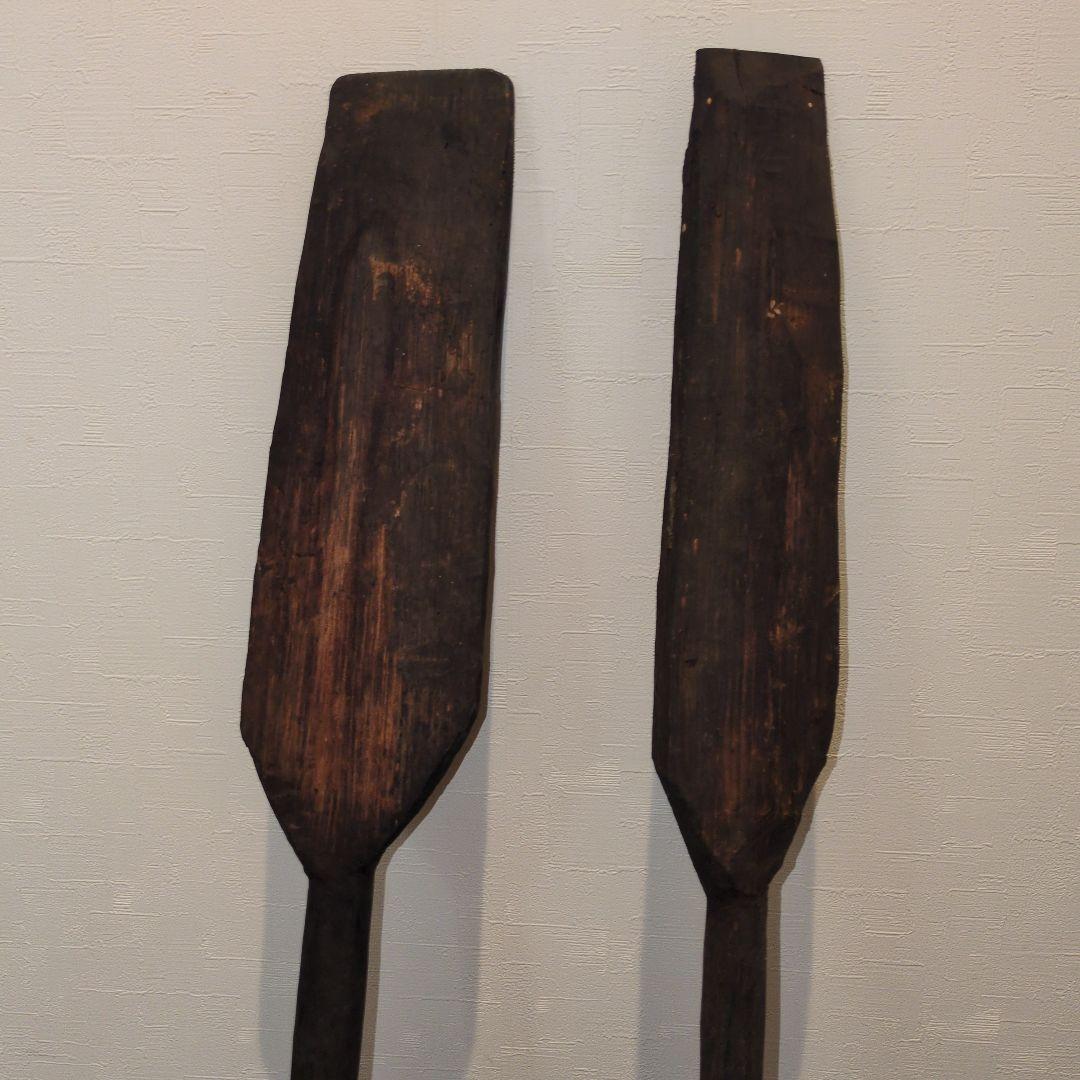 木製オール 2本セット アジアンテイスト木製櫂(かい)