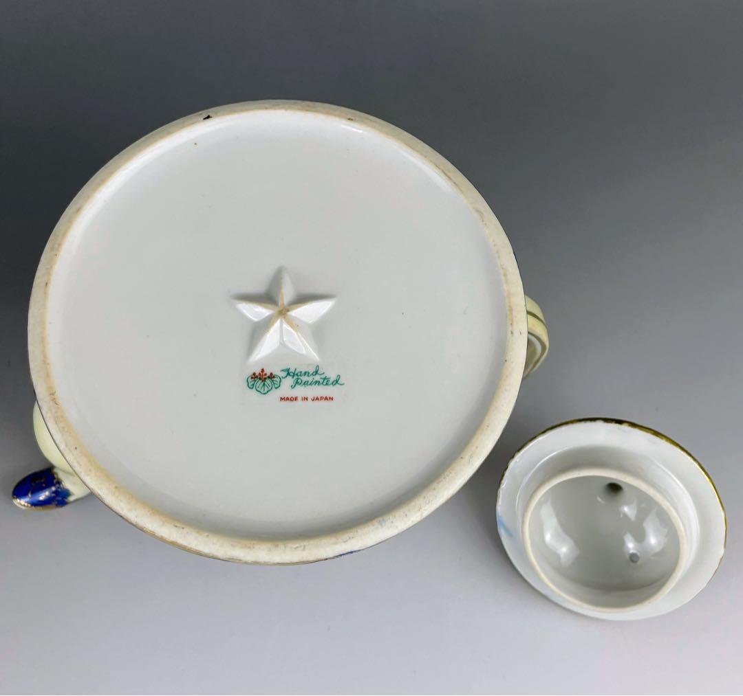 オールドニッポン カモメ 風景図 ティーポット アールヌーボー 金盛り