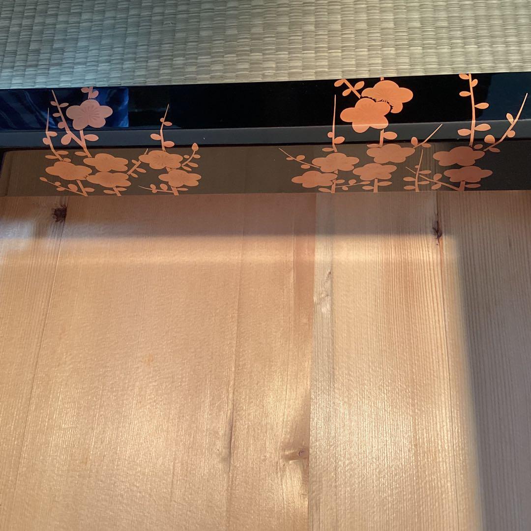 輪島塗　槍梅蒔絵炉縁　　塗師若島量平②