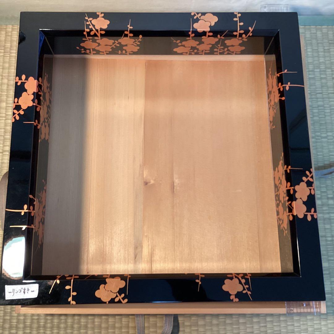 輪島塗　槍梅蒔絵炉縁　　塗師若島量平②