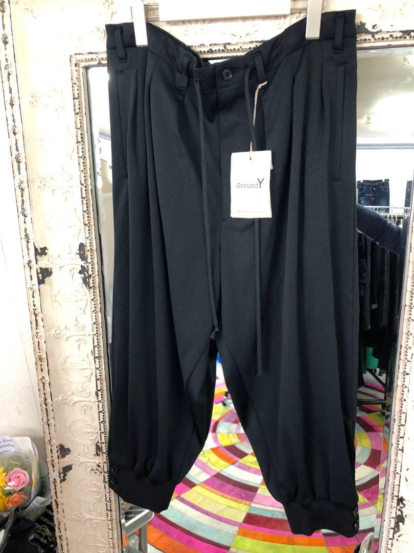 新品未使用タグ付き GroundY グラウンドワイ 黒 サルエルパンツ L