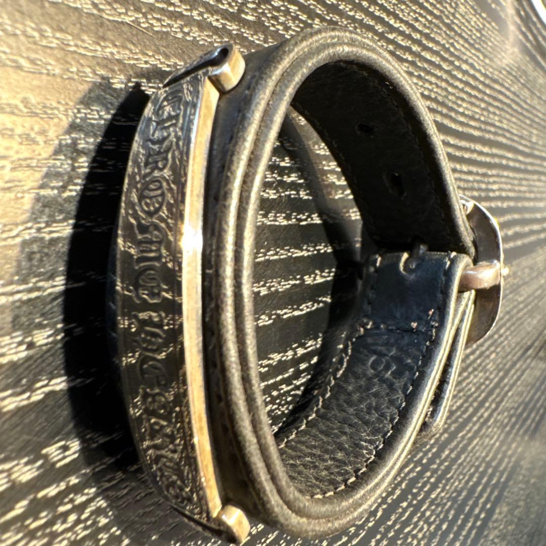 【CHROME HEARTS】レザー ガンスリンガー CHラベル ブレスレット