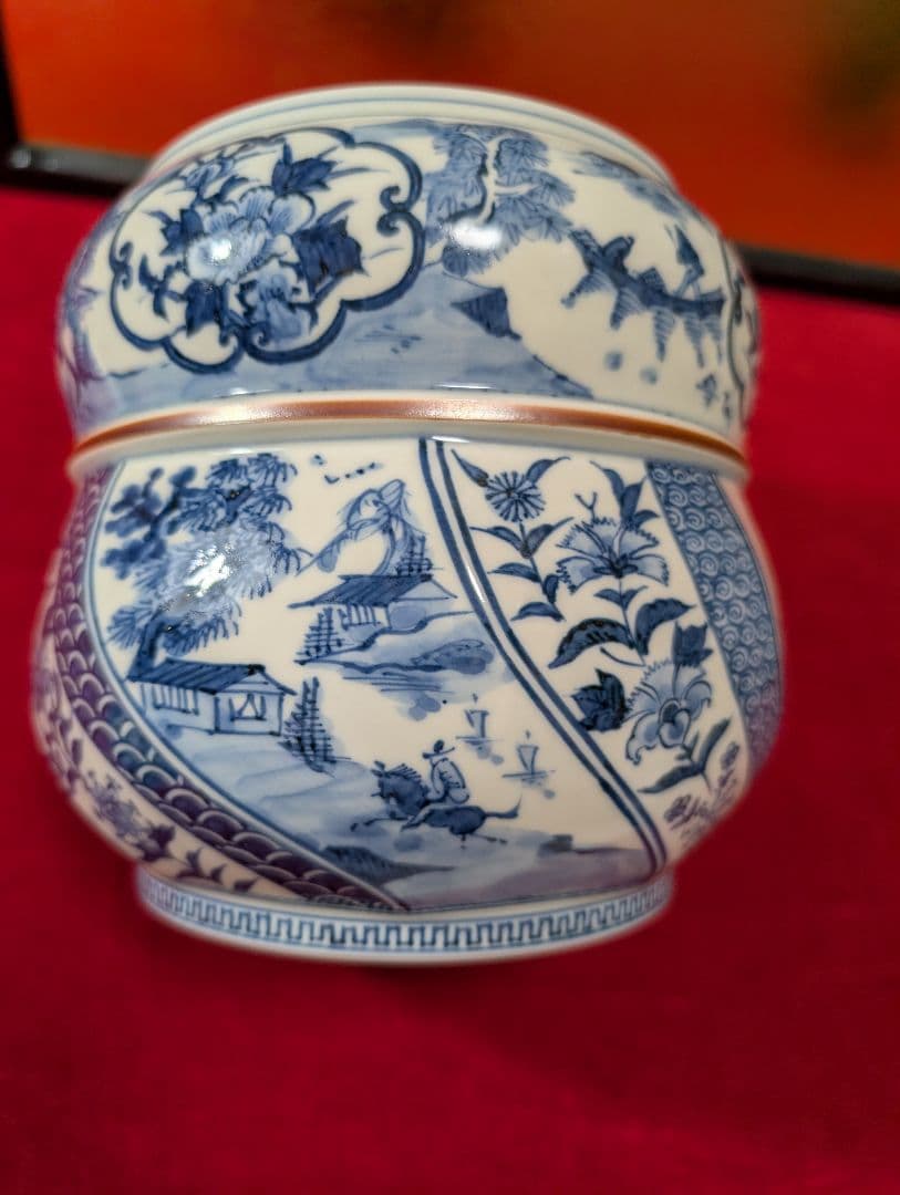 茶道具　皆具　祥瑞　染付　山水　瓢　永泉作　共箱　共布付