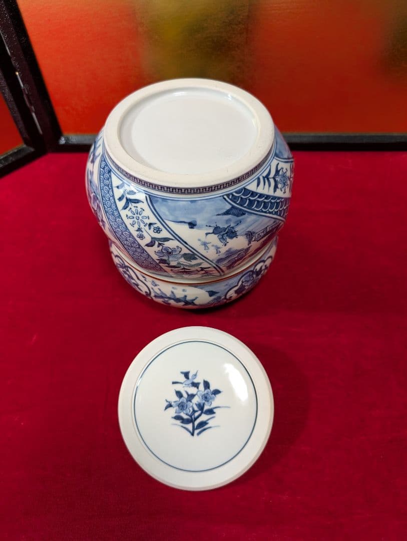 茶道具　皆具　祥瑞　染付　山水　瓢　永泉作　共箱　共布付