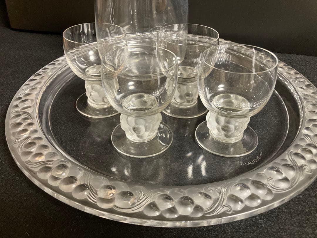 ルネ・ラリック 葡萄紋 トムリ グラス デキャンタ カラフェ トレイ 6点